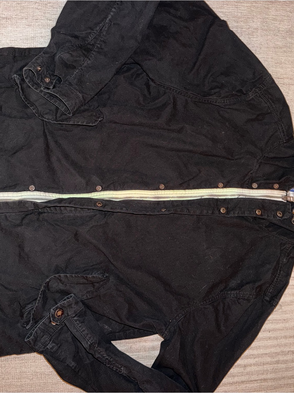 H&M Black Lightweight Zip-Up Shirt Jacket